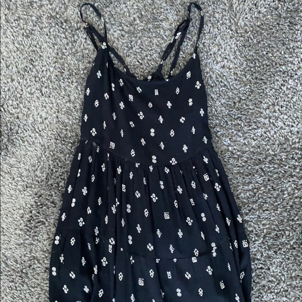 Boho black and white dress